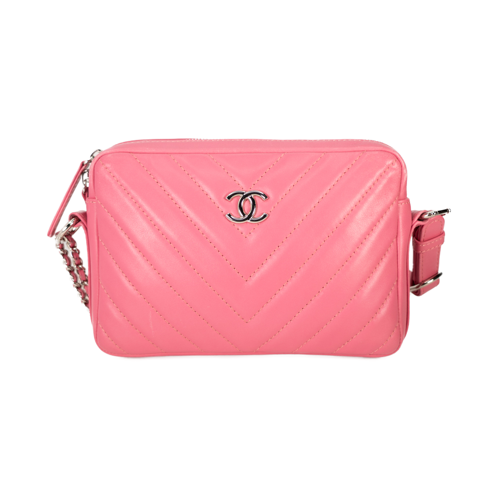 Image #1 Chevron Camera Bag Pink