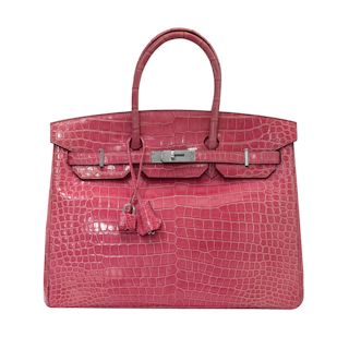 Image #1 Shiny Porosus Crocodile Birkin 35 Pink