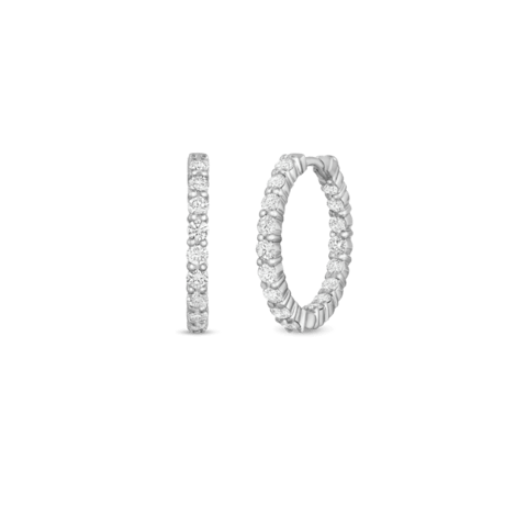 Vertical 18K White Gold The Perfect Diamond Hoops