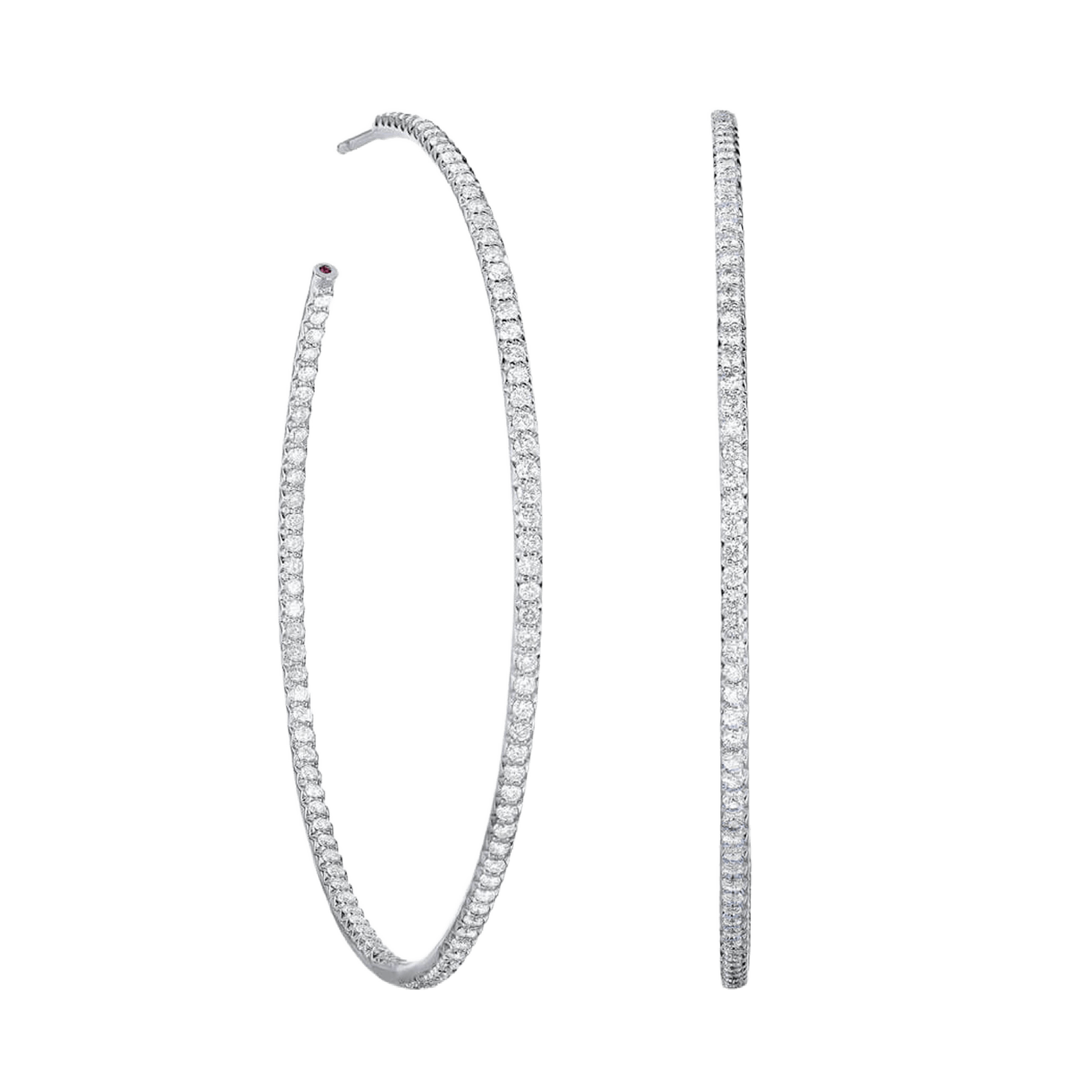 Vertical 18K White Gold The Perfect Diamond XXL Hoops