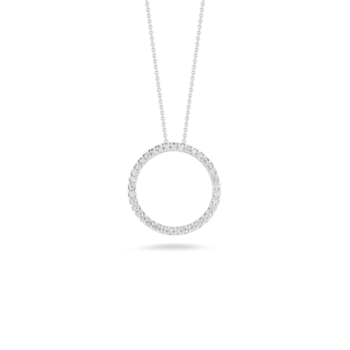 Vertical 18K White Gold Tiny Treasures Diamond Love Letter Necklace