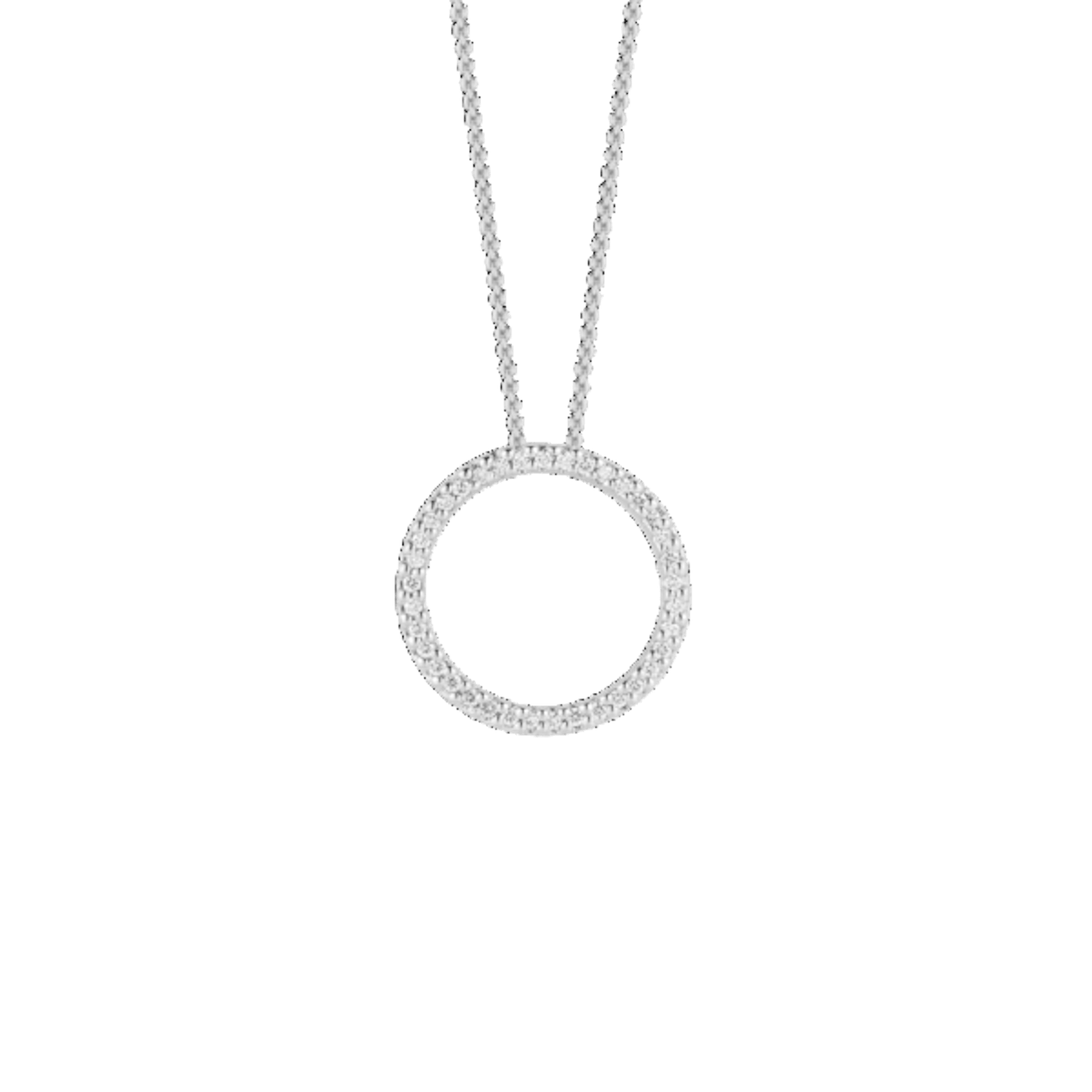 Vertical 18K White Gold Tiny Treasures Diamond Love Letter Necklace