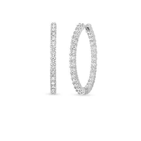 Vertical 18K White Gold The Perfect Diamond Hoops