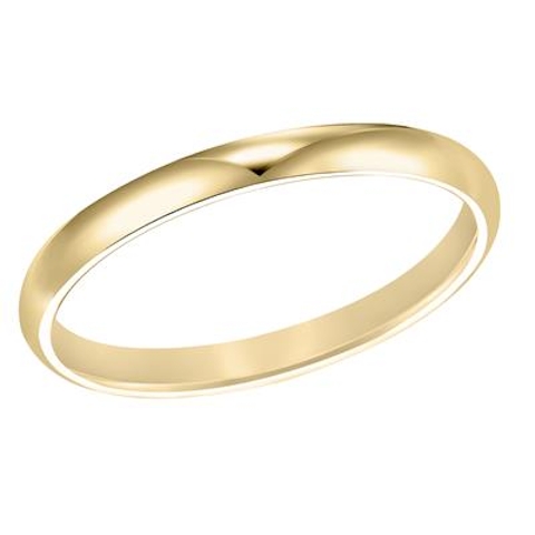 Vertical 14K Yellow Gold Low Dome Comfort Fit Band