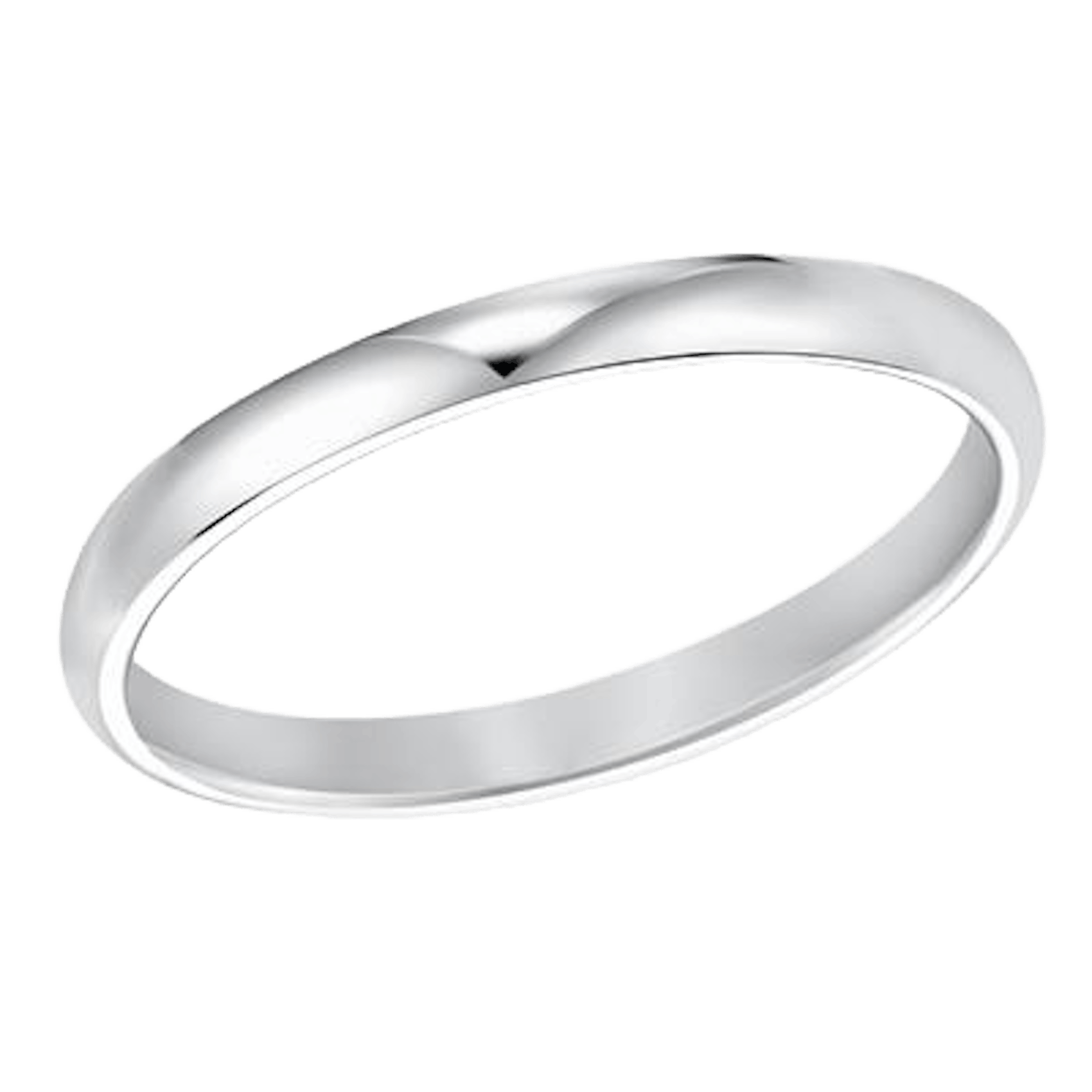 Vertical 14K White Gold Low Dome Comfort Fit Band