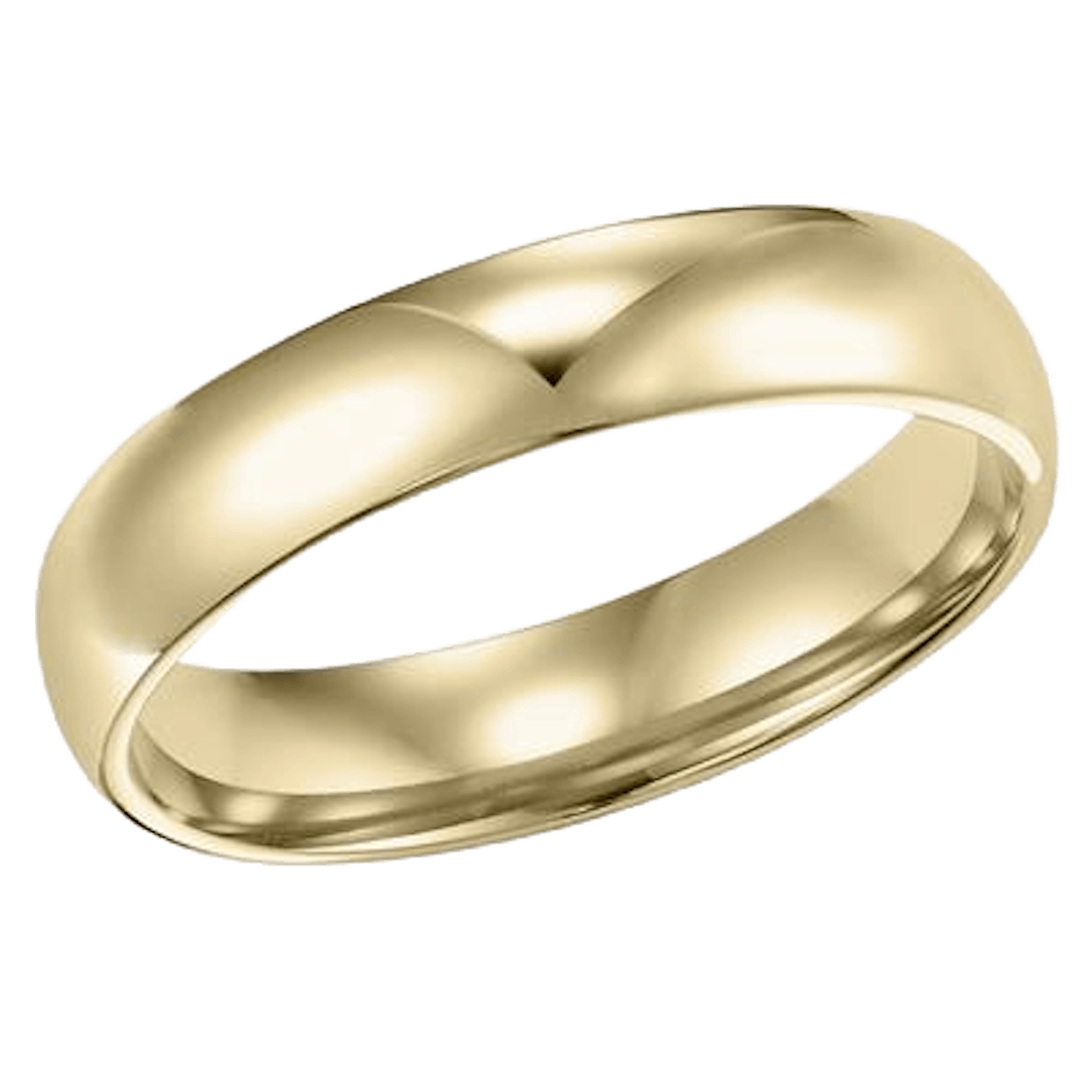 Vertical 14K Yellow Gold Low Dome Comfort Fit Band