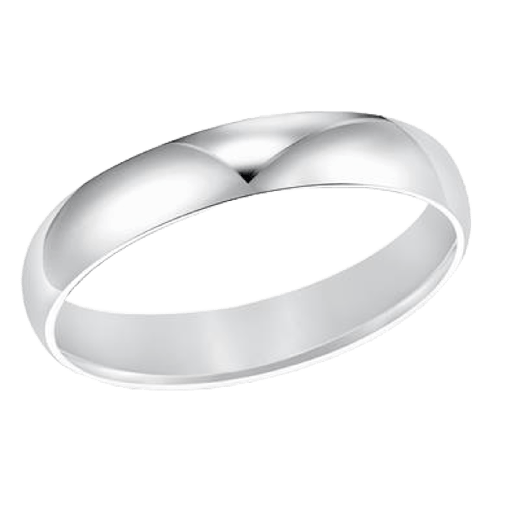Vertical 14K White Gold Low Dome Comfort Fit Band