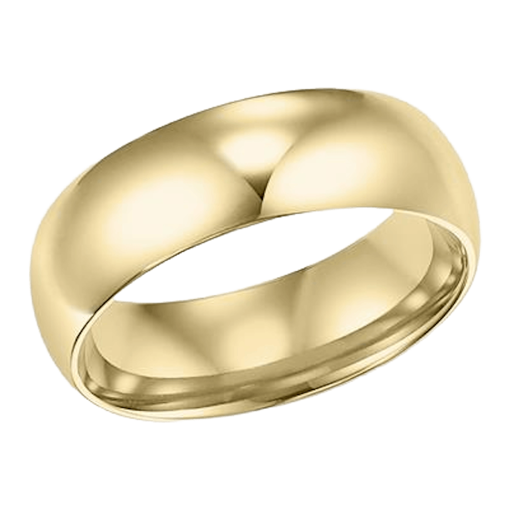 Vertical 14K Yellow Gold Low Dome Comfort Fit Band