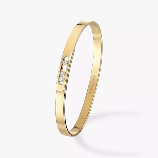 Vertical 18K Yellow Gold Move Noa Diamond Bangle