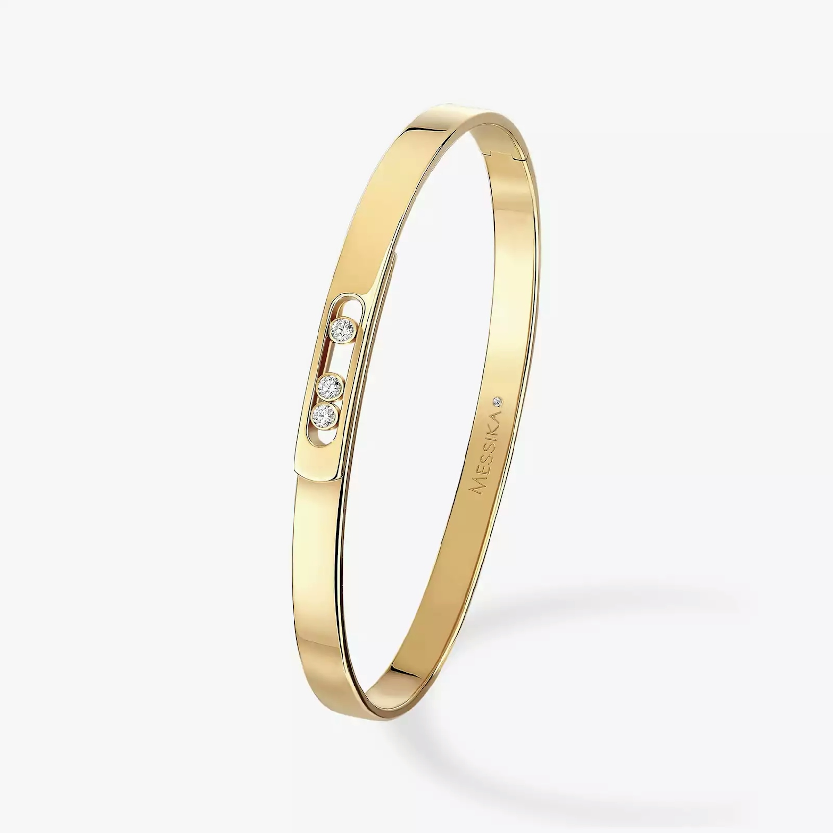 Vertical 18K Yellow Gold Move Noa Diamond Bangle