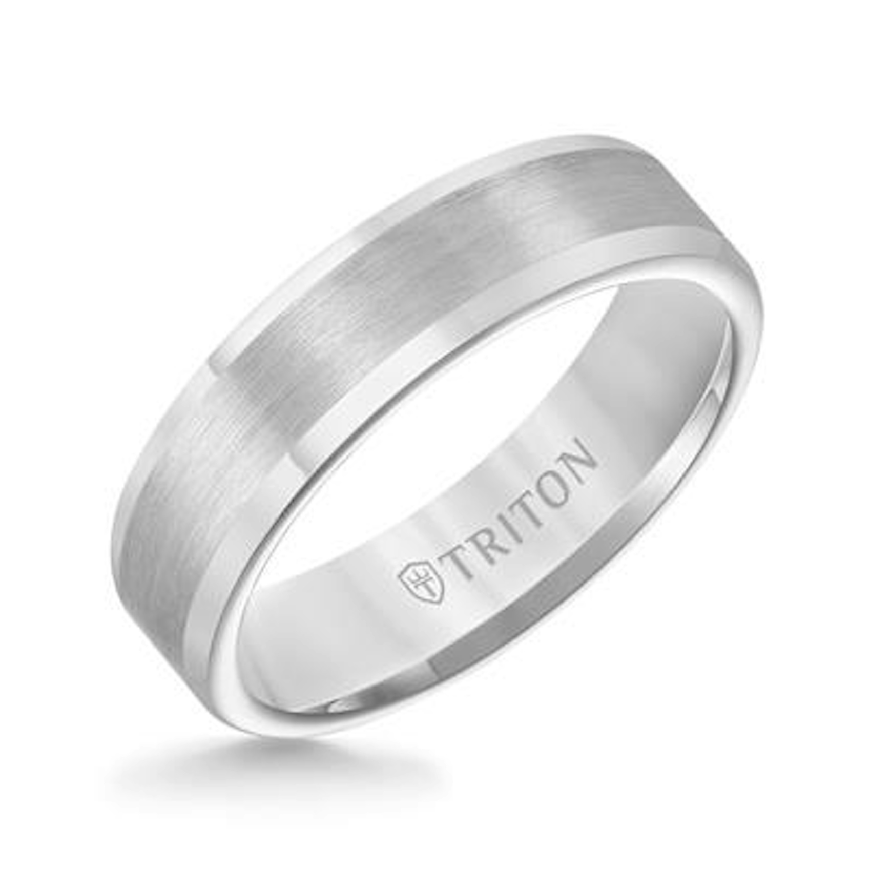 Vertical Gray Tungsten Roll Edge Satin Finish Band