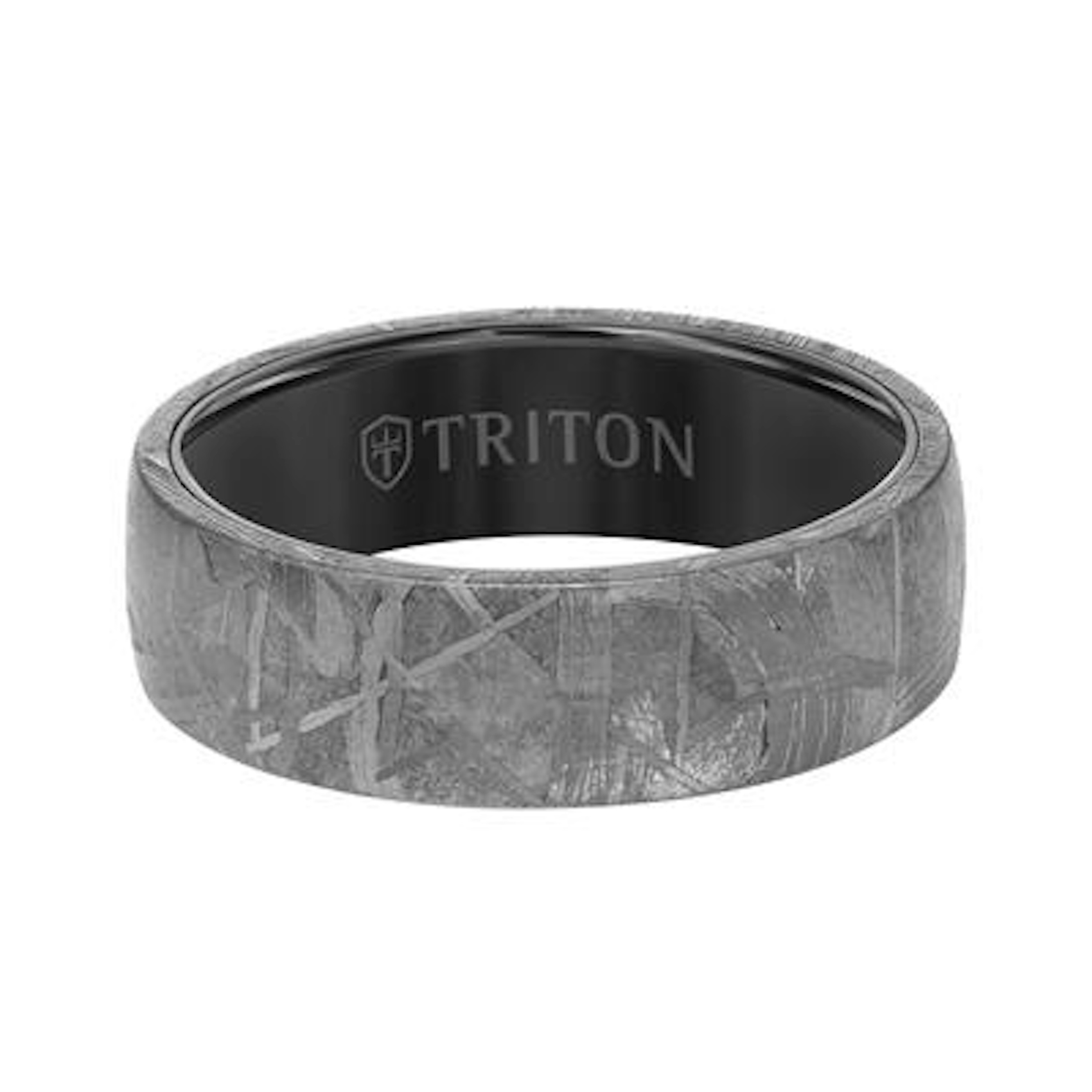 Vertical Tungsten and Meteorite Flat Edge Band