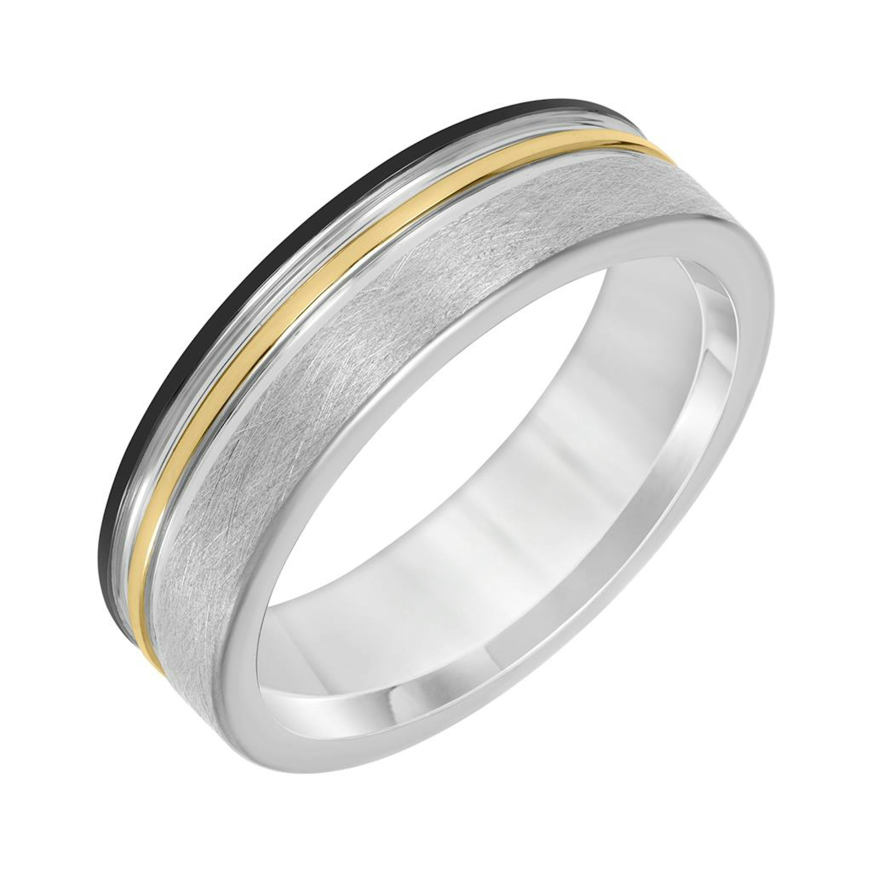 Vertical Gray Tungsten Cystaline Finish Contemporary Band