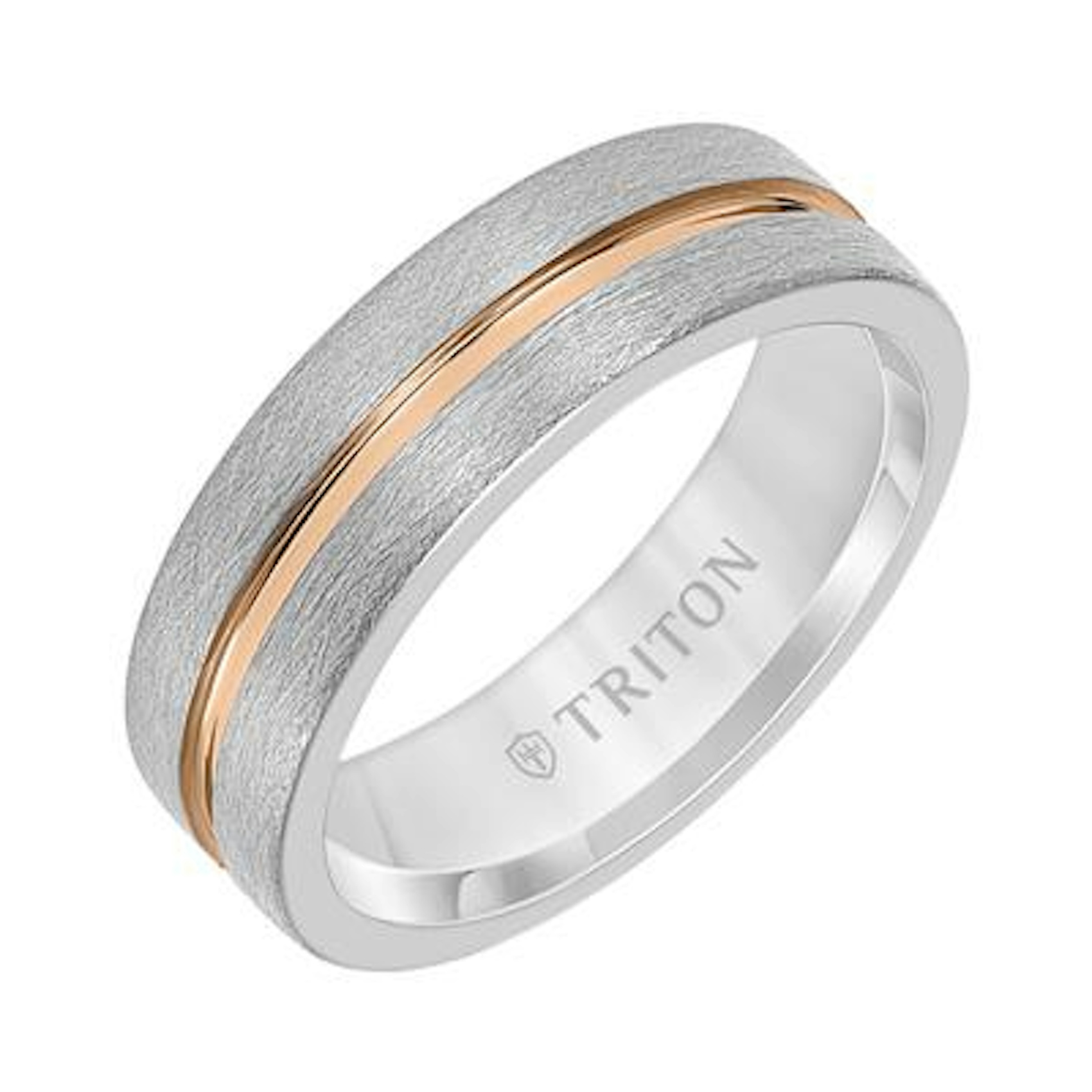 Vertical Gray Tungsten Cystaline Finish Contemporary Band