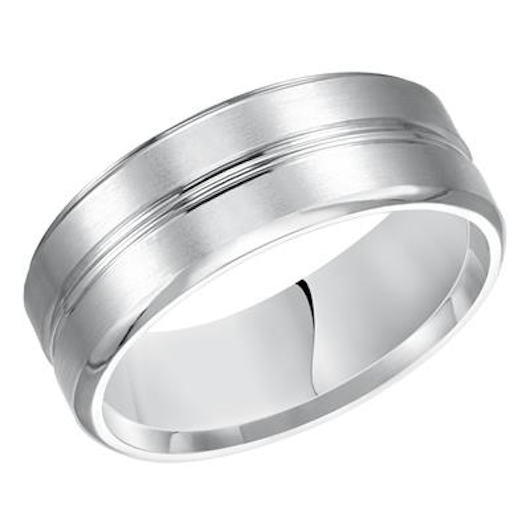 Vertical 18K Yellow Gold Flat Top Flat Edge Carved Band