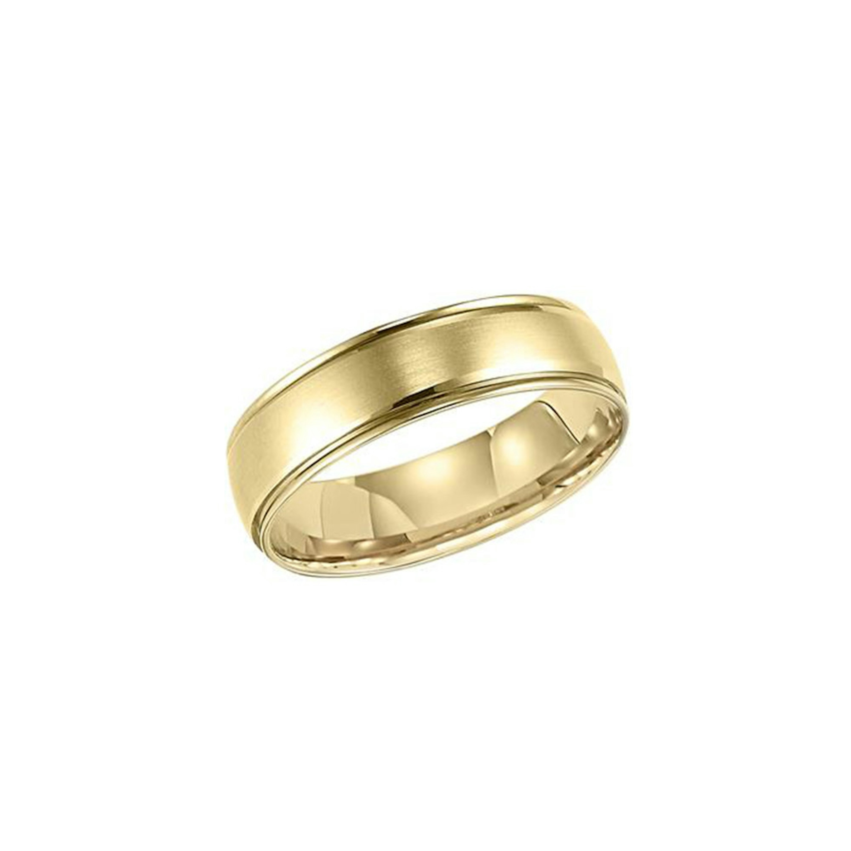 Vertical 14K Yellow Gold Carved Band