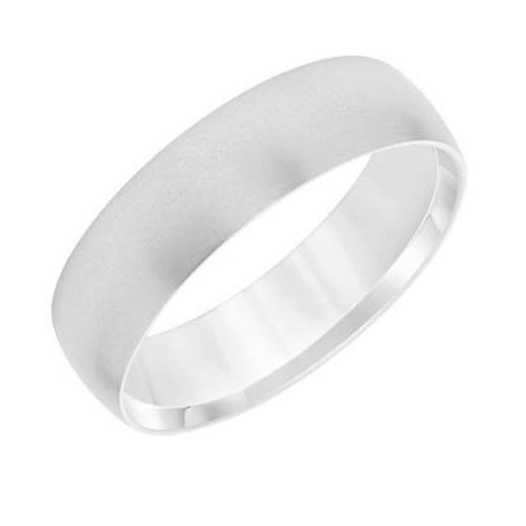 Vertical Platinum Low Dome Flat Edge Carved Band