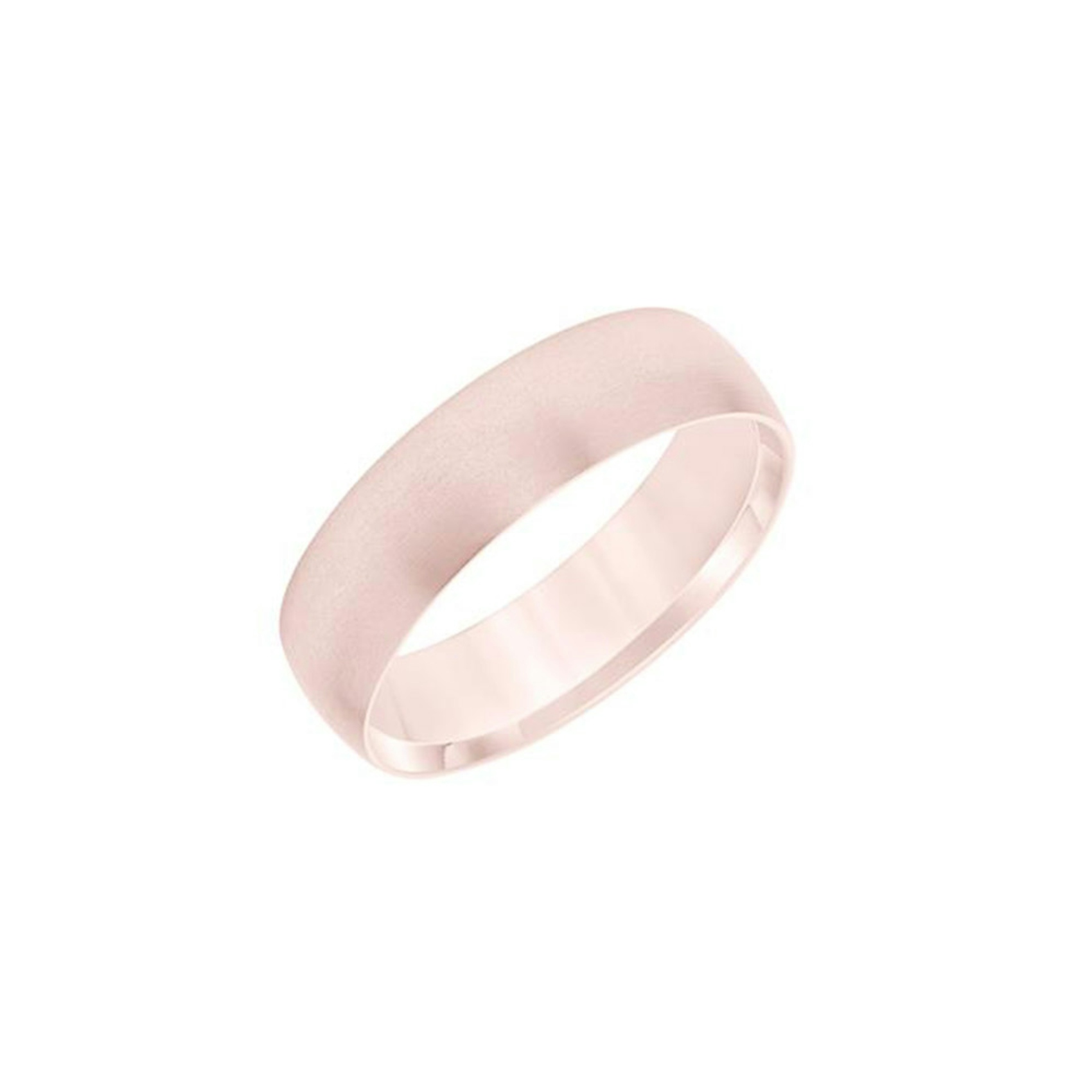 Vertical 14K Rose Gold Low Dome Flat Edge Carved Band