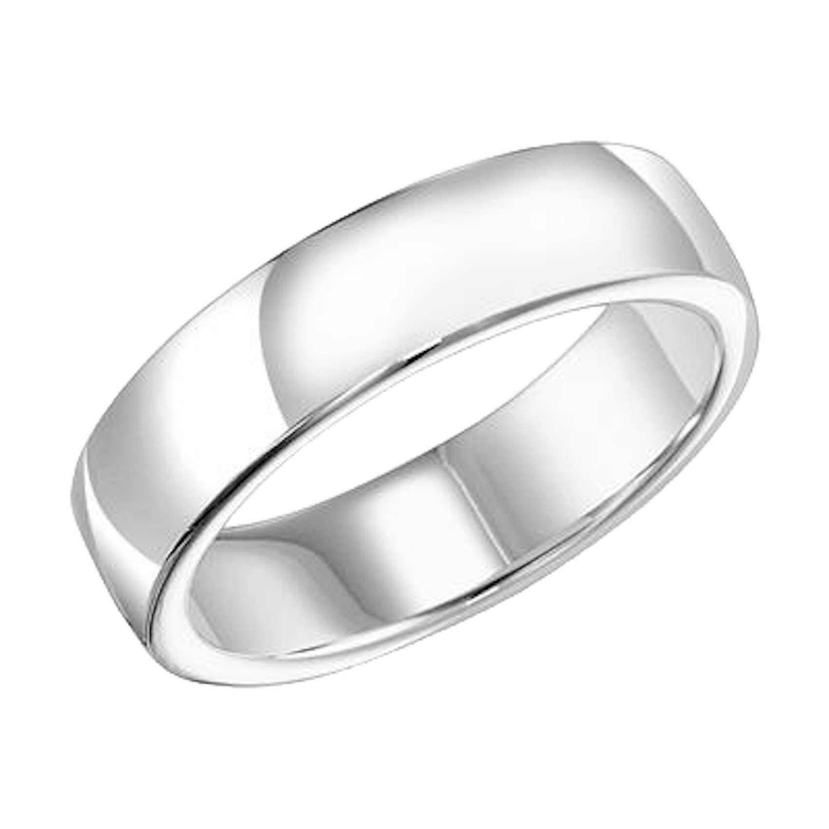 Vertical Platinum Low Dome Roll Edge Carved Band