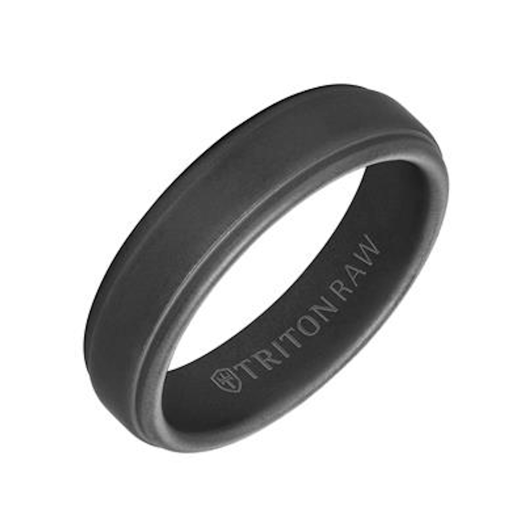Vertical Black Tungsten Raw Step Edge Sandblast Finish Band