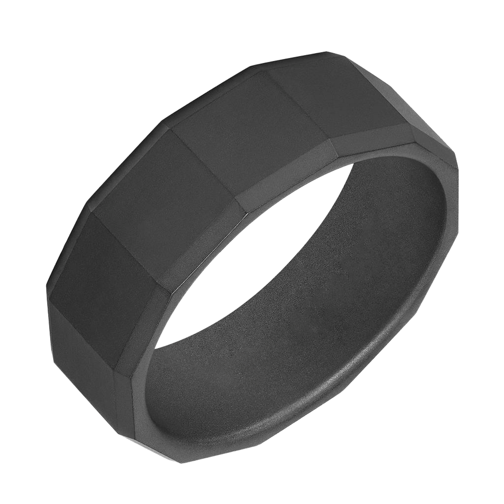 Vertical Black Tungsten Triton Raw Bevel Edge Band