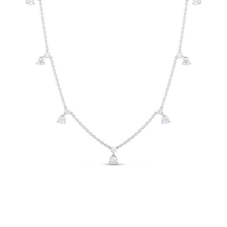 Vertical 18K White Gold Diamonds by the Inch 5 Station Necklace
