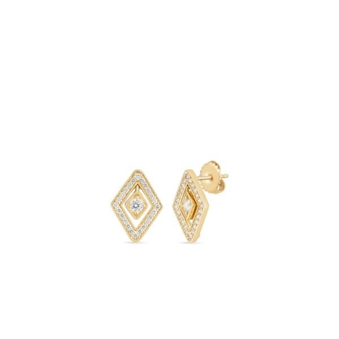 Vertical 18K Yellow Gold Diamante Diamond Studs