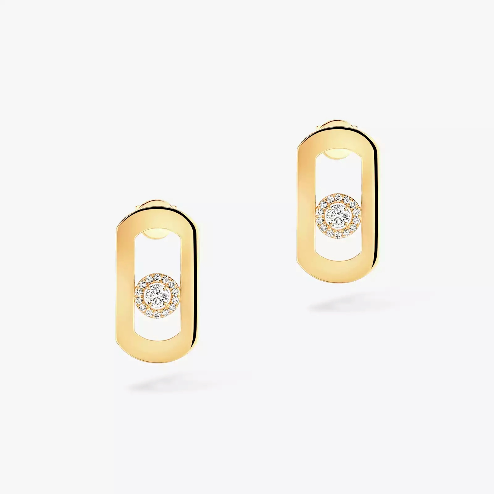 Vertical 18K Yellow Gold Move Citizen Diamond Earrings