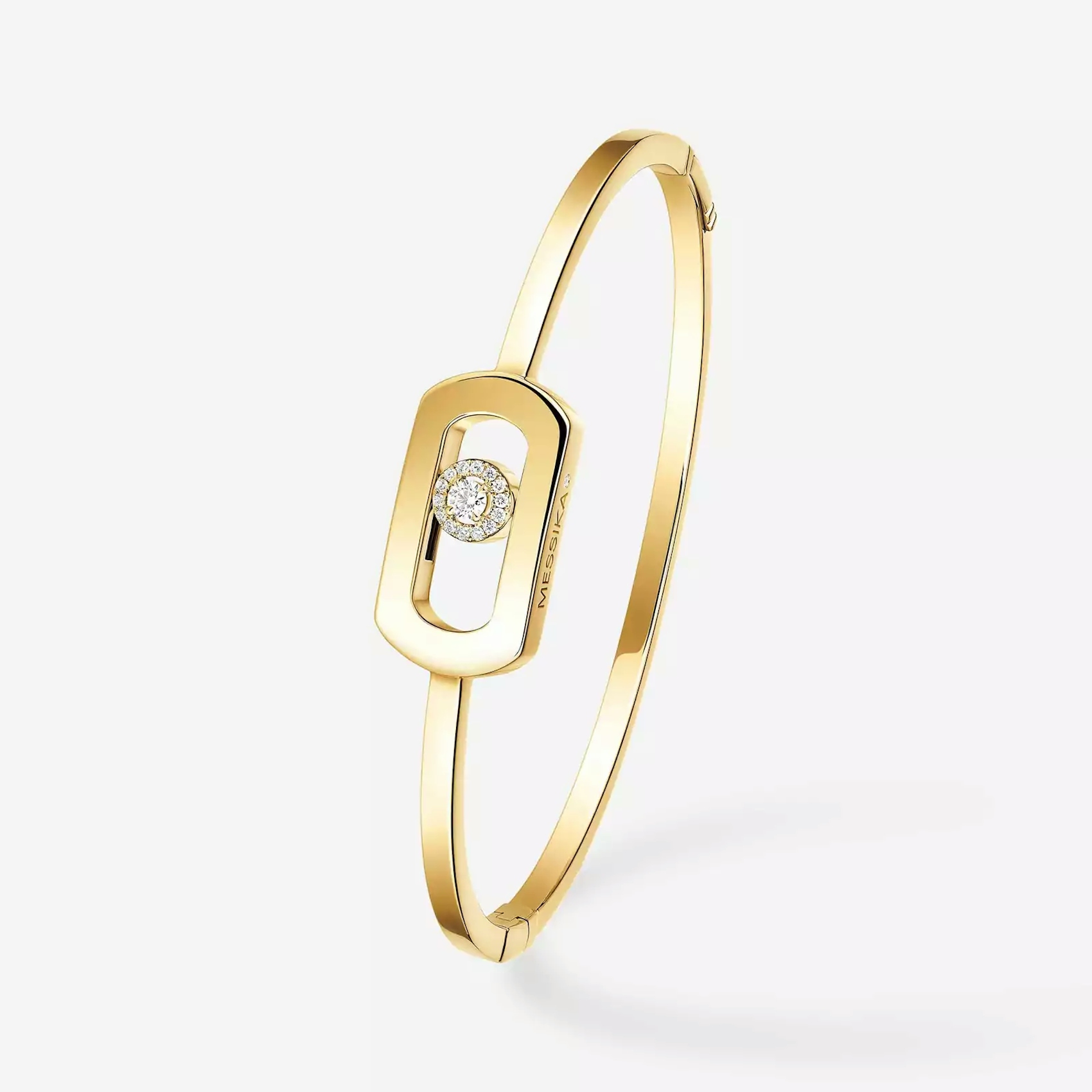 Vertical 18K Yellow Gold So Move Diamond Bangle
