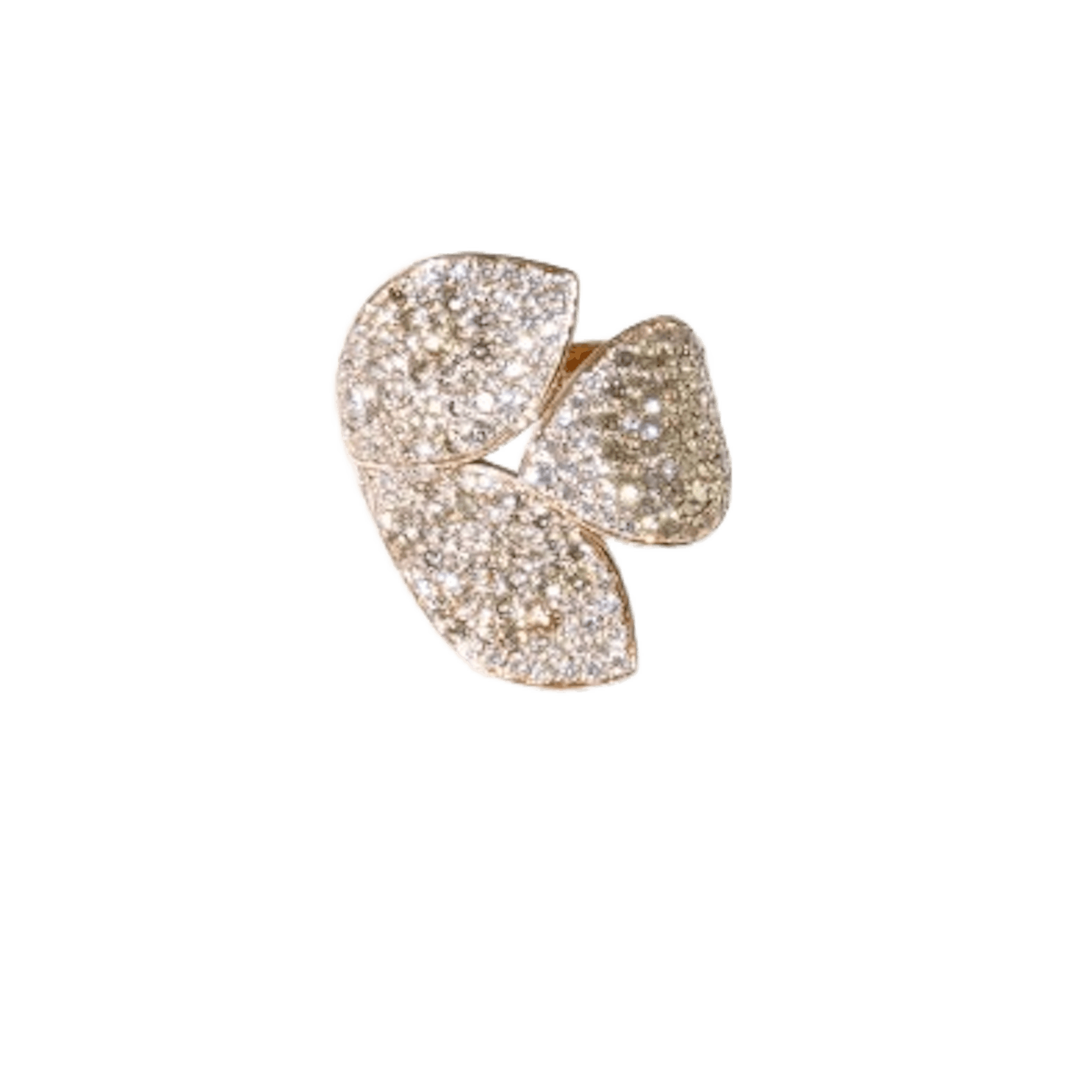 Vertical 18K Rose Gold Giardini Segreti Diamond Petal Ring