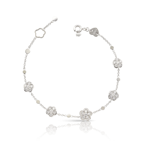Vertical 18K White Gold Figla Dei Fiori Diamond Bracelet