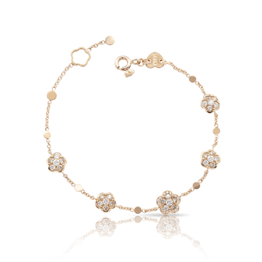 Vertical 18K Rose Gold Figla Dei Fiori White and Champagne Diamond Bracelet