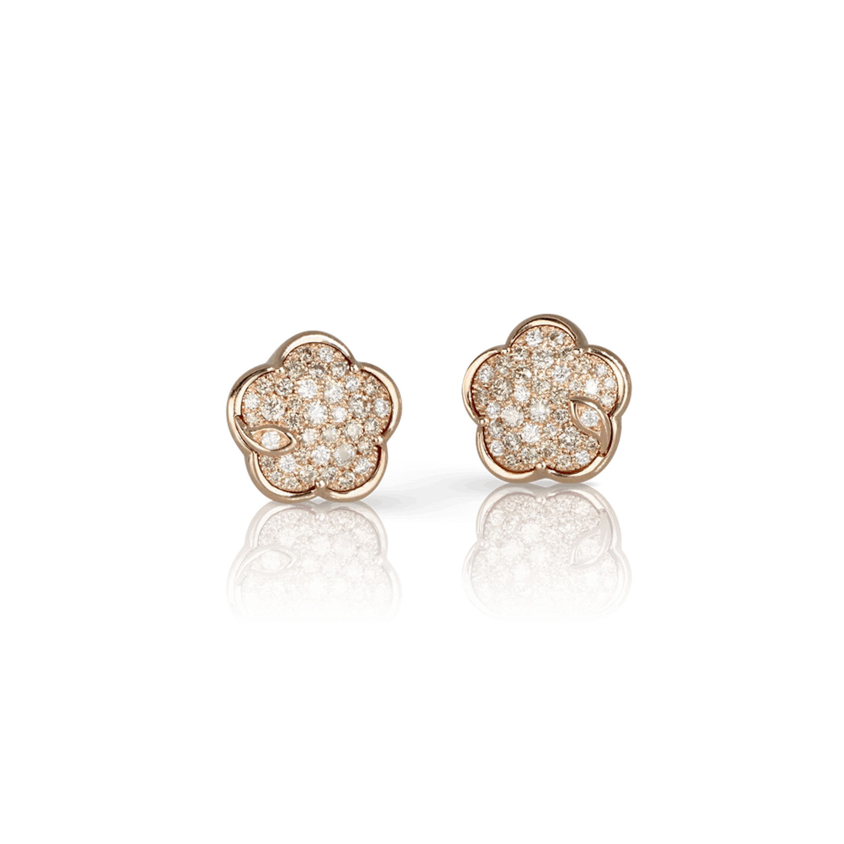 Vertical 18K Rose Gold Petit Joli Carnelian with White and Champagne Diamonds Earrings