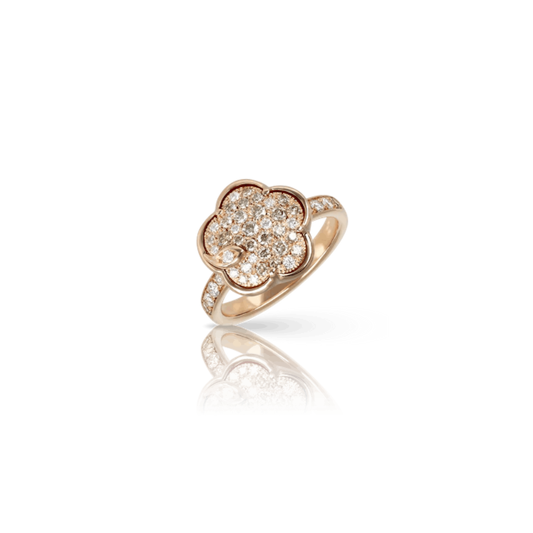 Vertical 18K Rose Gold Petit Joli Carnelian with White and Champagne Diamonds Ring