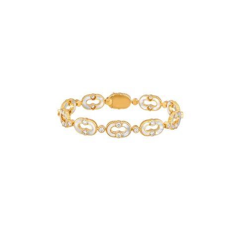 Vertical 18KT Yellow Gold Diamond Bracelet