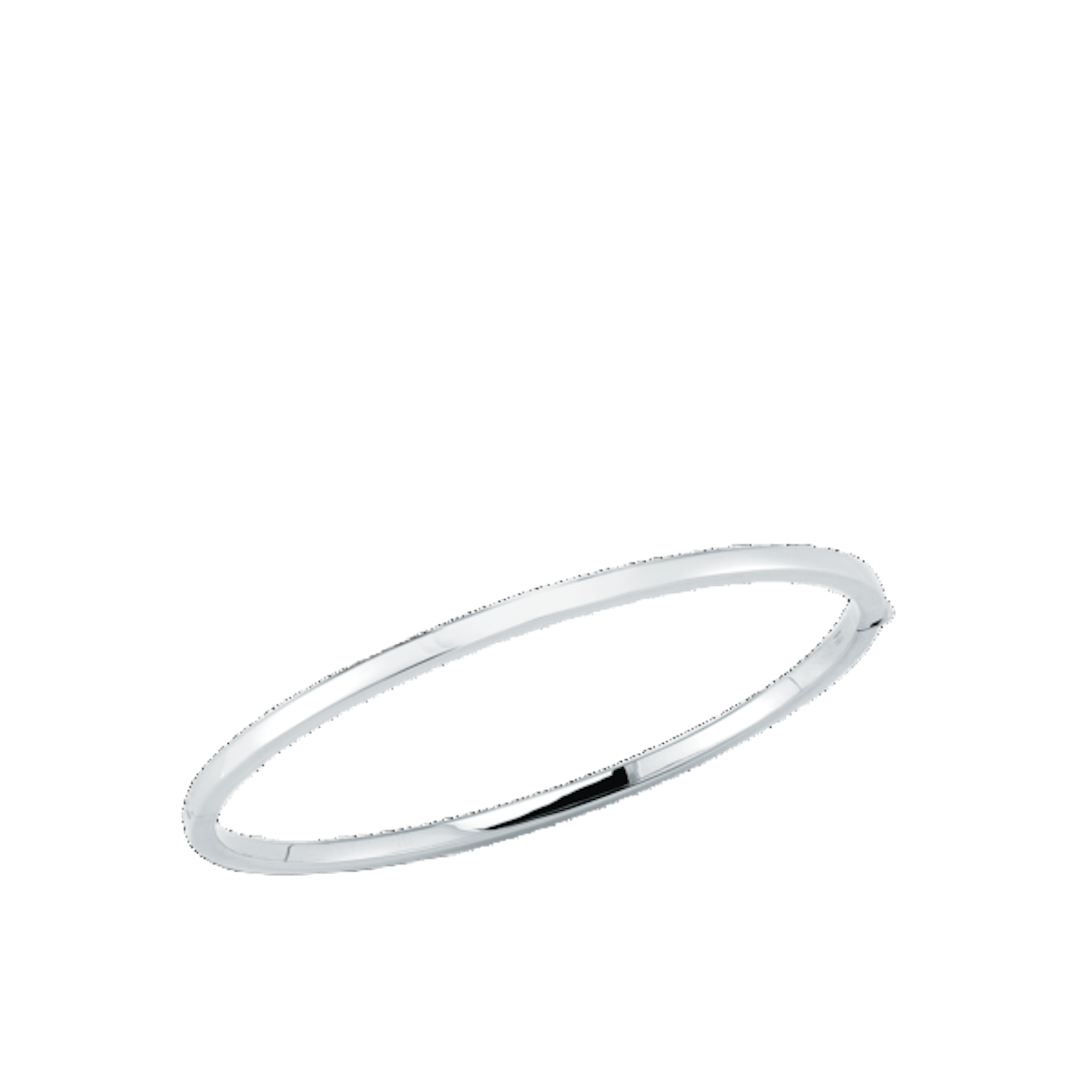 Vertical 18K White Gold Designer Gold Oval Bangle