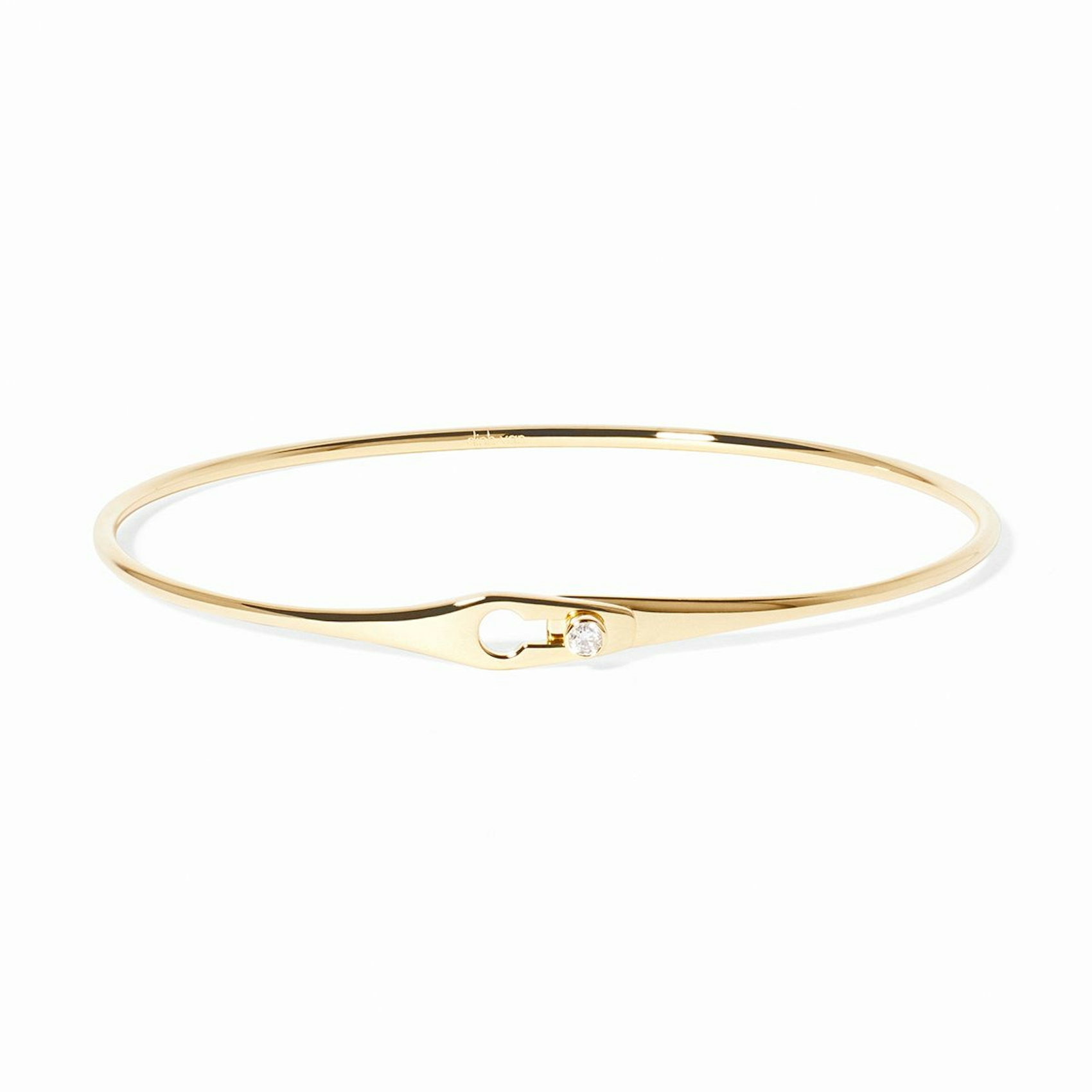 Vertical 18K Yellow Gold Serrure Jonc Diamond Bracelet