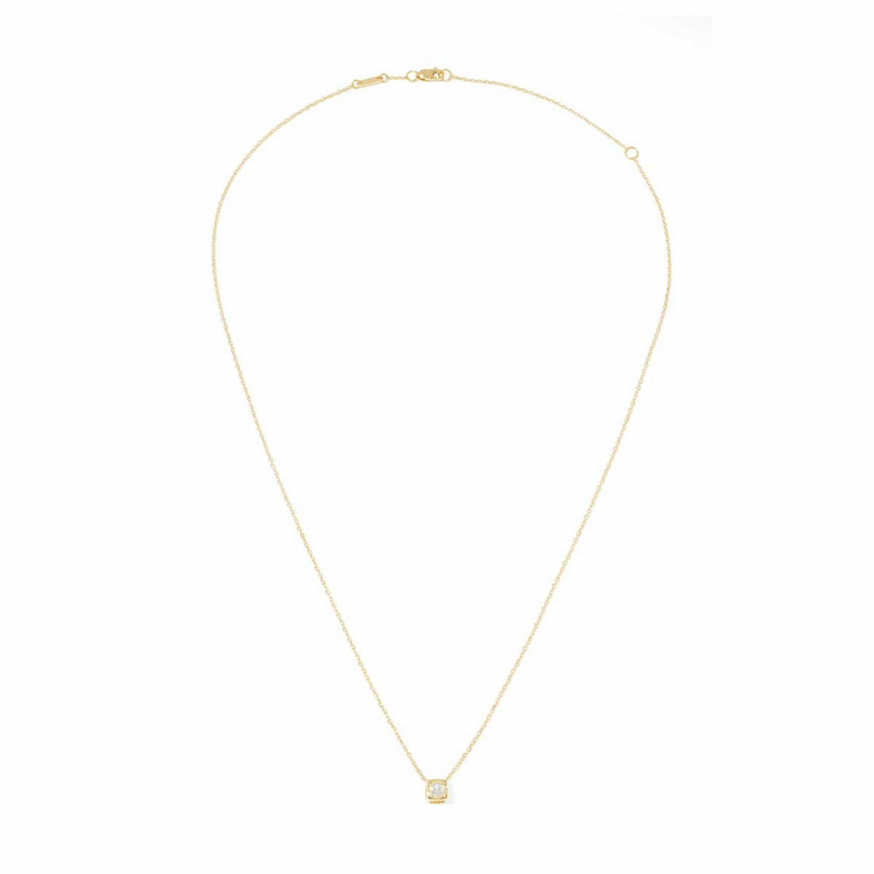 Vertical 18K Yellow Gold Le Cube Diamond Necklace