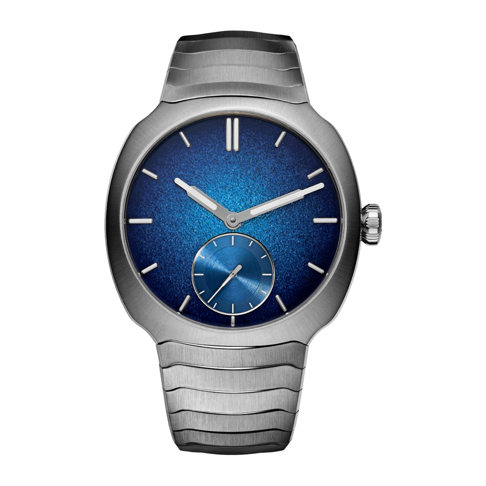 Vertical H. Moser Streamliner Small Seconds Blue Enamel
