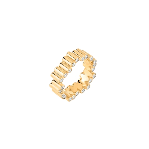 Vertical 18KT Yellow Gold Edge Medium Ring