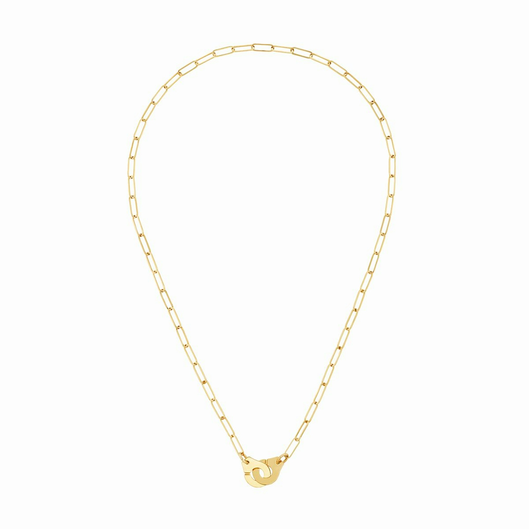 Vertical 18K Yellow Gold Menottes R10 Chain Necklace