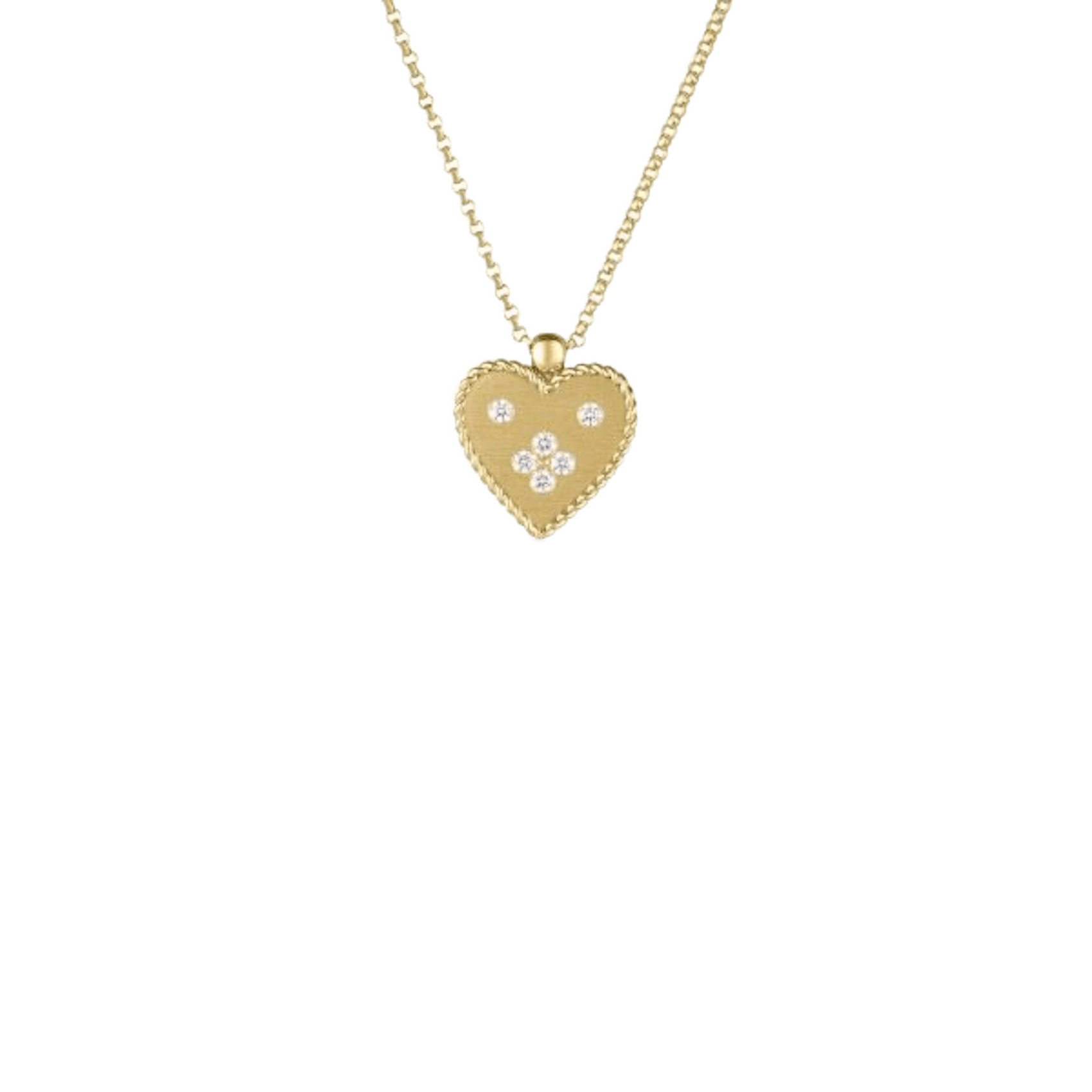 Vertical 18K Yellow Gold Venetian Princess Small Heart Necklace