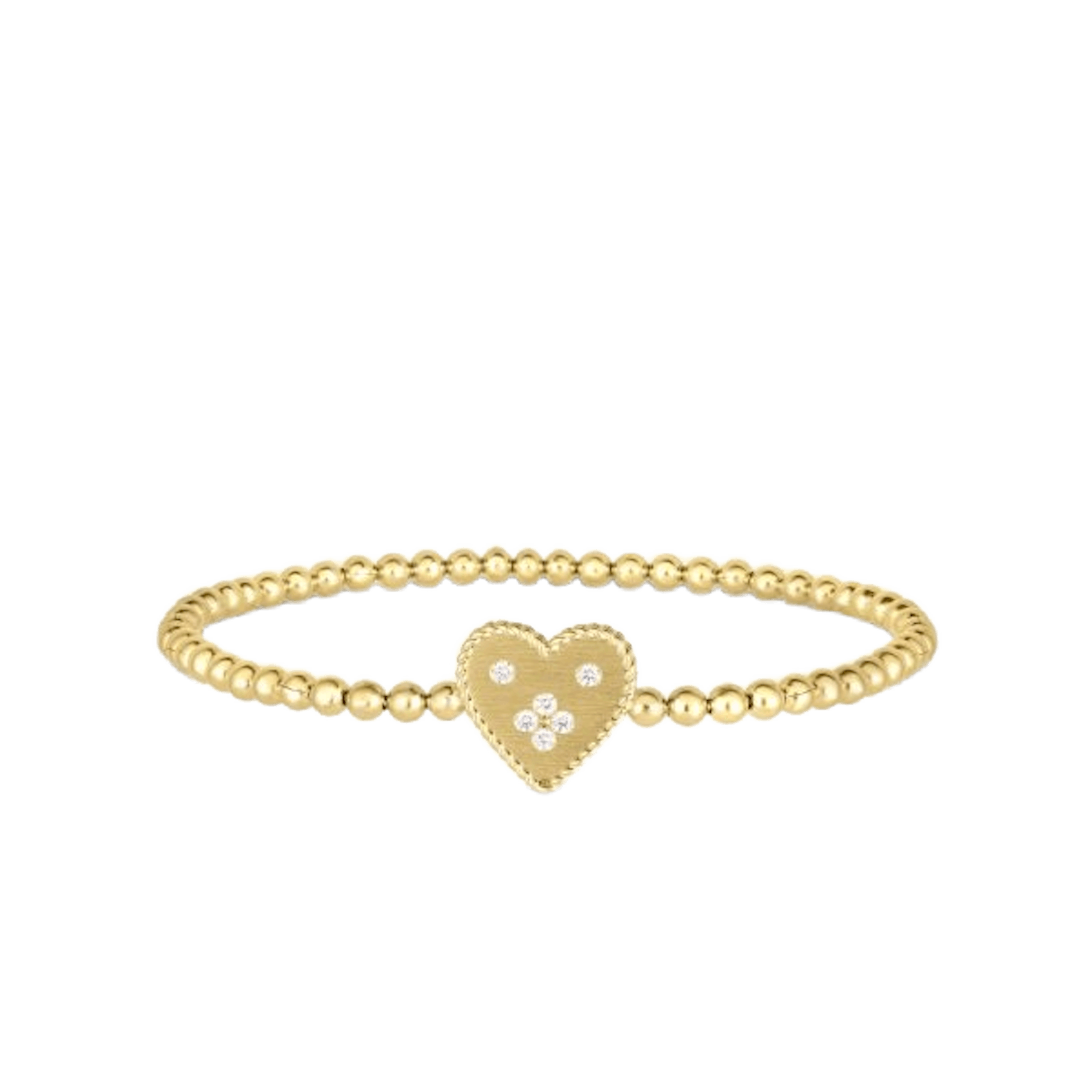 Vertical 18K Yellow Gold Venetian Princess Diamond Heart Bracelet