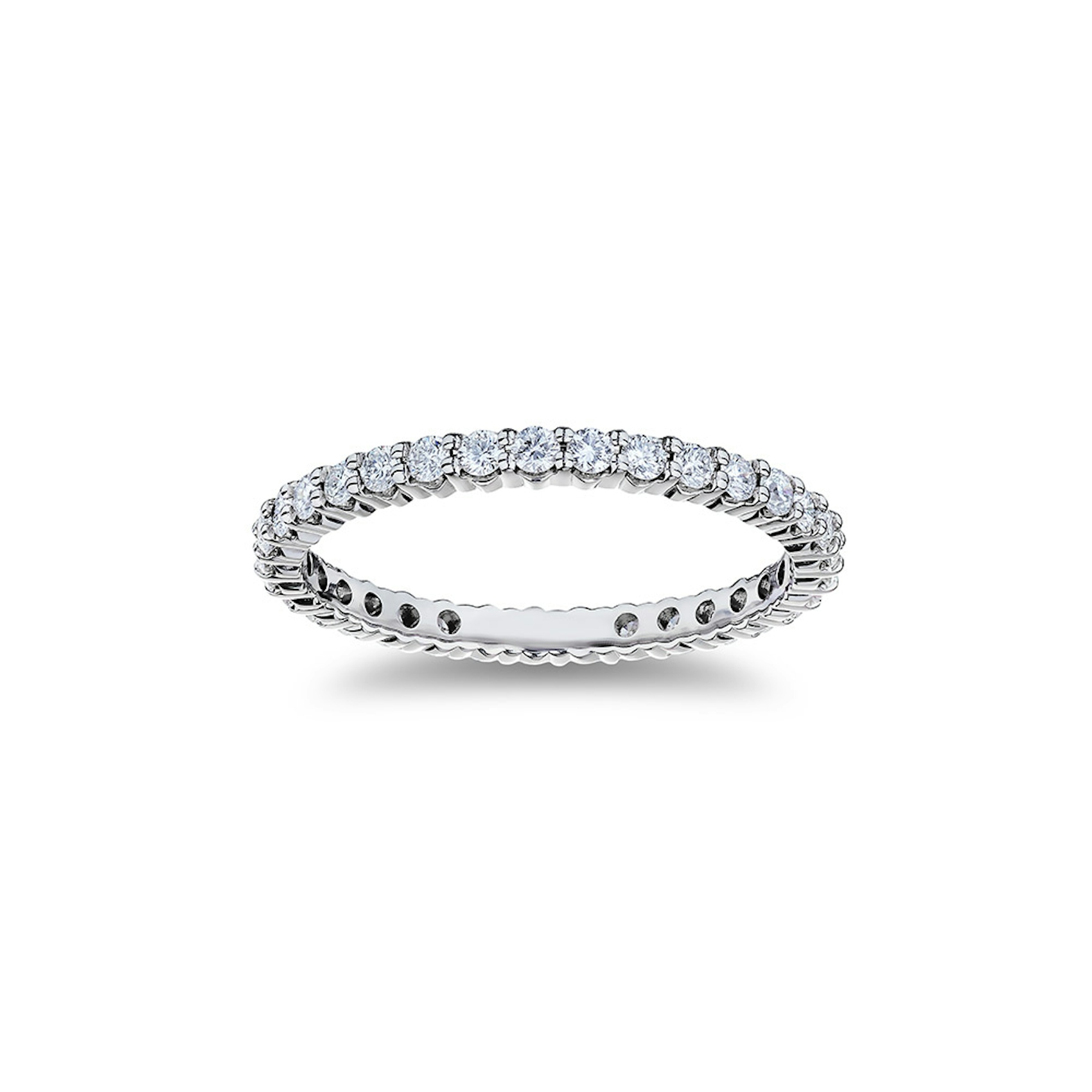 Vertical Platinum Diamond Eternity Band
