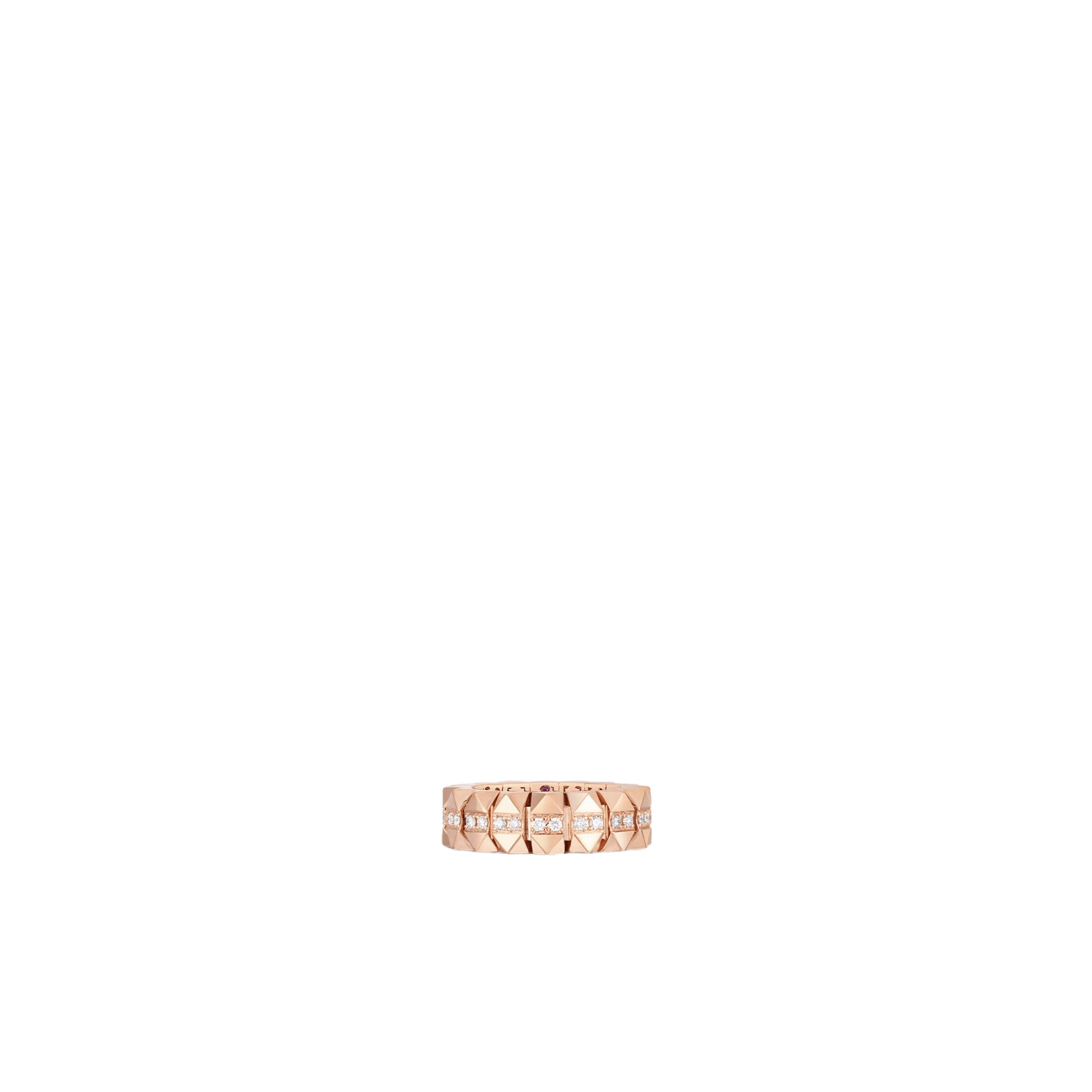 Vertical 18K Rose Gold Obelisco Diamond Stretch Ring