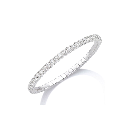 Vertical 18K White Gold Xpandable Diamond Bracelet