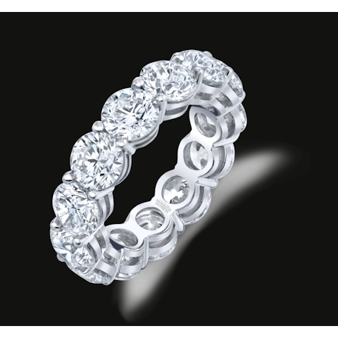 Vertical Platinum Round Diamond Eternity Band