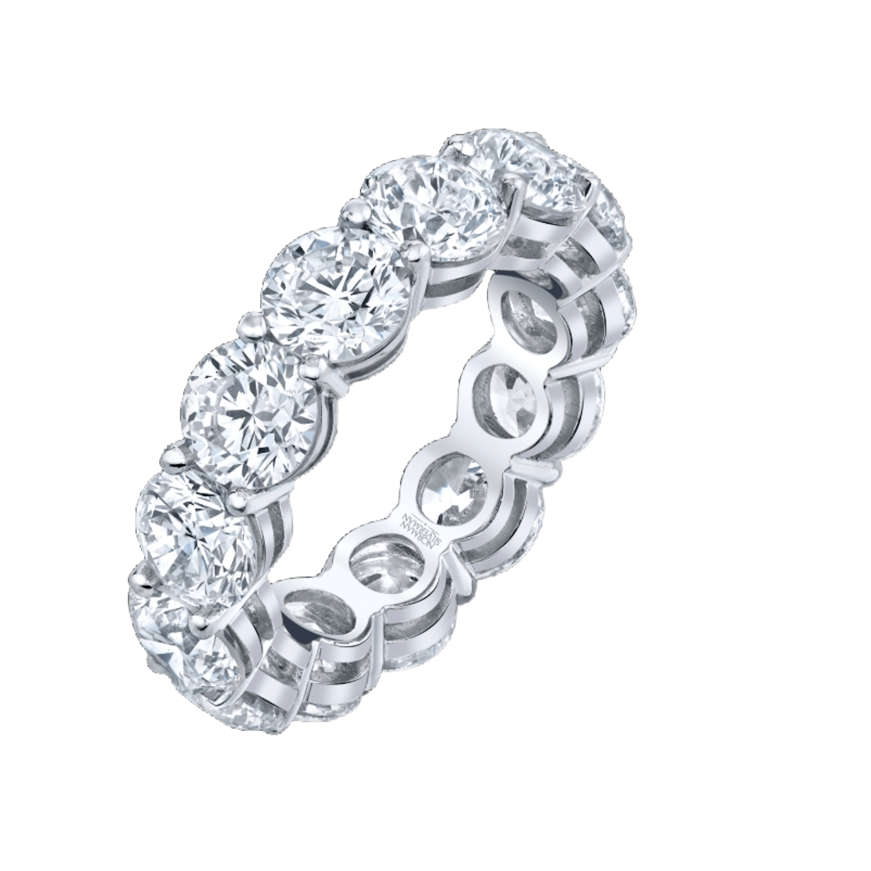 Vertical Platinum Round Diamond Eternity Band