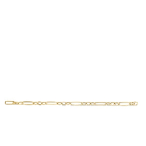 Vertical 18K Yellow Gold Designer Gold Alternating Oval Link Bracelet