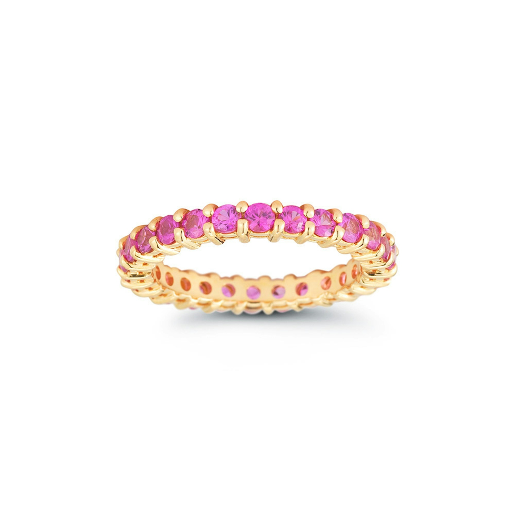 Vertical 18K Rose Gold Sapphire Band